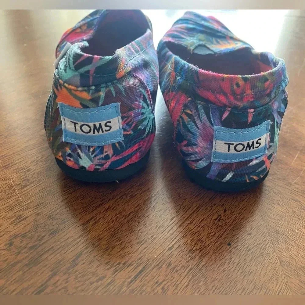 Toms Classic Hawaiian Tropical Floral Cotton Slip On Flat Shoes Women's 6 EUC - Picture 4 of 10